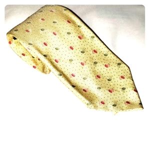 Hermes Paris Yellow W/Green Dots Tie